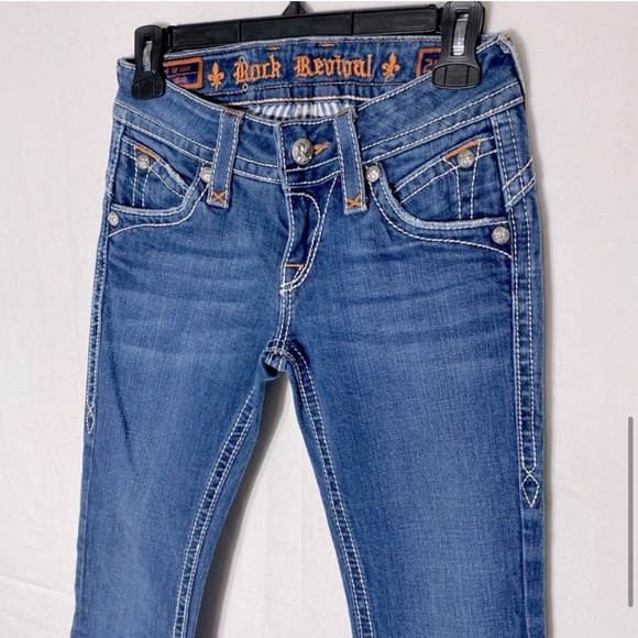 Rock Revival Stephanie Boot Med Wash Low Rise Boot Cut Jeans 26 - Picture 8 of 16